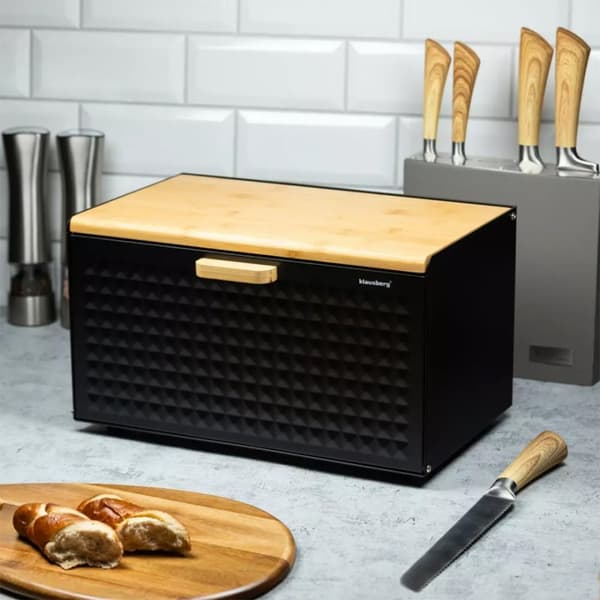 Klausberg Kb-7425 Dobbeltsidet Brødkasse Mat Sort Lumarko!