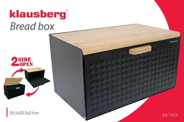 Klausberg Kb-7425 Dobbeltsidet Brødkasse Mat Sort Lumarko!