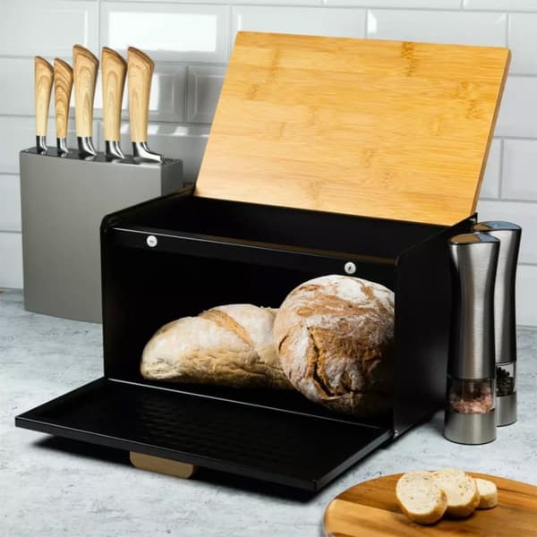 Klausberg Kb-7425 Dobbeltsidet Brødkasse Mat Sort Lumarko!