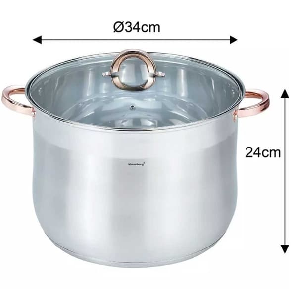Klausberg Gastro Potte Med Låg 34cm 22,4l Kb-7798 Lumarko!