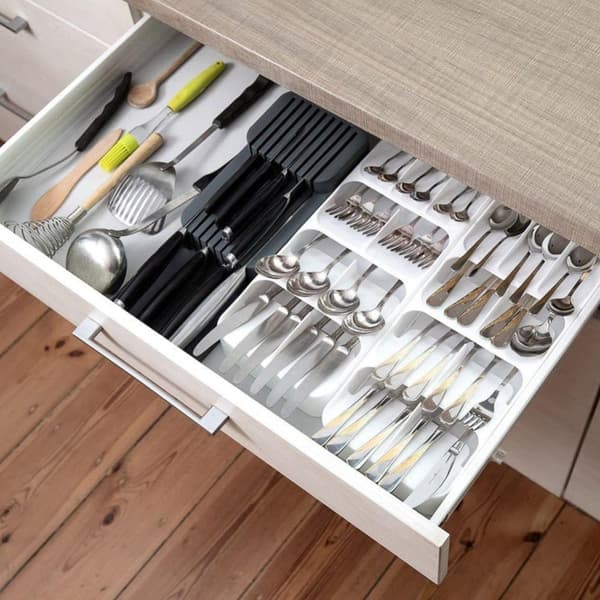 Knivorganiseringsblock, lådinsats, grå Lumarko!