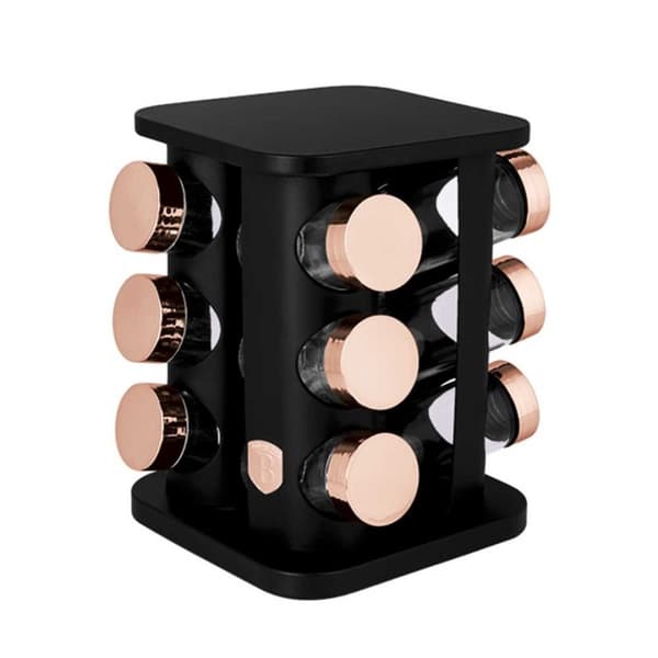 Drejeligt krydderirækel med 12 beholdere Berlinger Haus Bh-8559 Black Rose Lumarko!