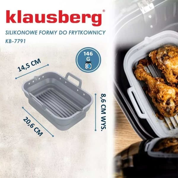 Silikoneindsats til frituregryde, rektangulær, Klausberg Kb-7791, 2 stk. Lumarko!