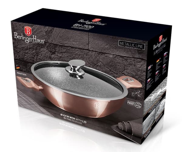 Granit Wok 30cm Berlinger Haus Bh-7100 Rosaguld Lumarko!