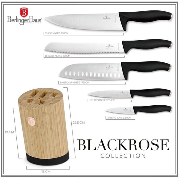 Berlinger Haus BH-2752 Black Rose -veitsisetti bambusta, Lumarko!