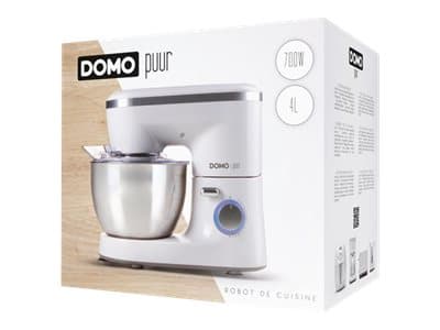 Domo DO9175KR, 4 L, Hopea, Valkoinen, Rotaatio, Ruostumaton teräs, 700 W, Taikina, Sekoitus