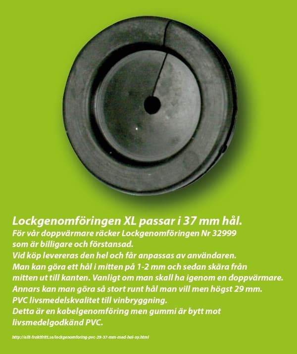 Lockgenomföring PVC 29-37 mm, med hål