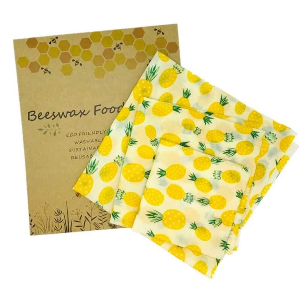 Återanvändbar bivax duk matfolie 3-Pack 3st storlekar