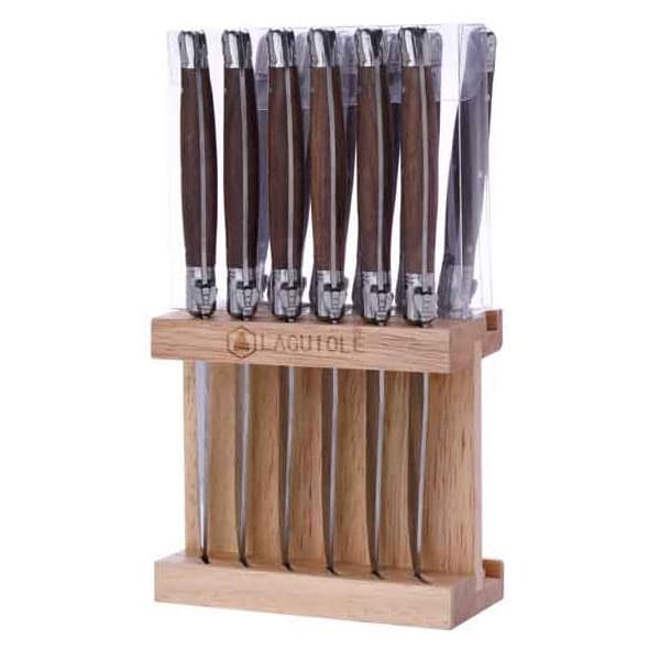 Laguiole Kniv och Gaffel i Valnöt 12-pack