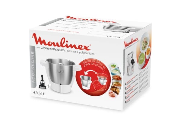 Moulinex XF380E11, Bolle, 4,5 l, Sølv, Kitchen Companion HF800, Kitchen Companion HF802, Kitchen i-Companion HF900, Kitchen i-Companion..., 240 mm, 3