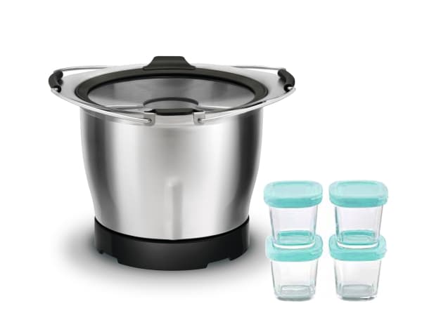 Moulinex XF387E10, Skål, 0,8 l, Svart, Rostfritt stål, Glas, Metall, Frankrike, Round