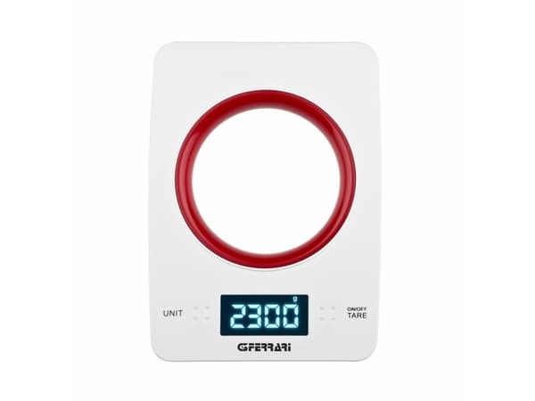 G3 Ferrari G20071, Elektronisk köksvåg, 5 kg, 1 g, Röd, Vit, Bänkdiskmaskin, Rektangel
