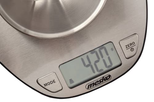 Mesko Home MS 3152, Elektronisk kjøkkenvekt, 5 kg, 1 g, Rustfritt stål, Rustfritt stål, Benkeplate