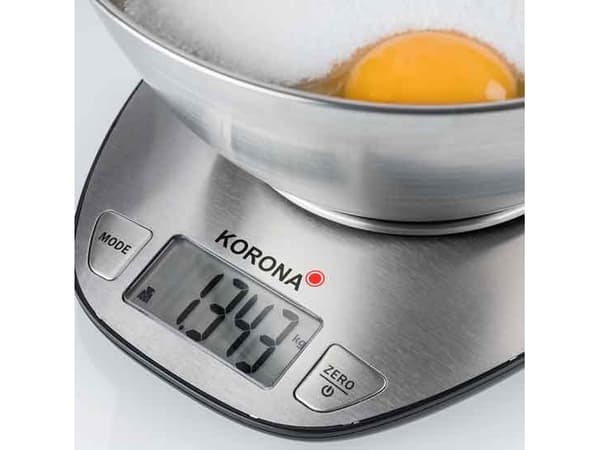 Korona 75880, Elektronisk köksvåg, 5 kg, 1 g, Rostfritt stål, Bänkdiskmaskin, Rund