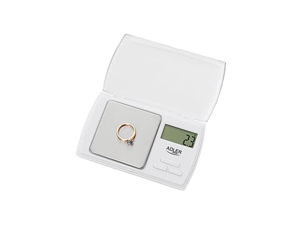 Adler AD 3161, Elektronisk personvekt, 0,5 kg, 0,1 g, Hvit, Rektangel, 3 V