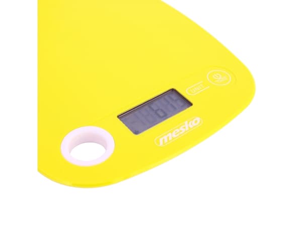Mesko Home MS 3159y, Elektronisk kjøkkenvekt, 5 kg, 1 g, Gult, Benkeplate, Rektangel