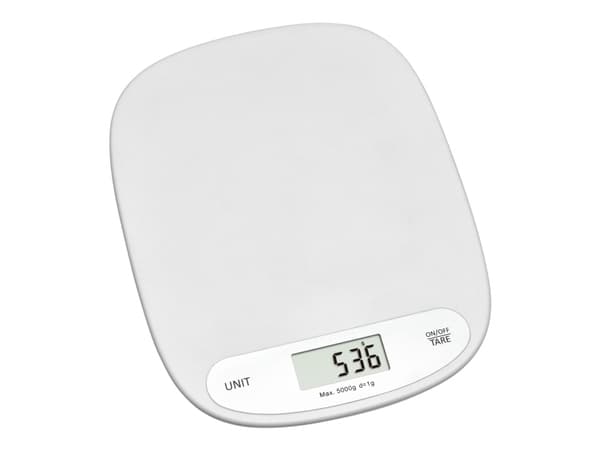 TFA-Dostmann 50.2003.02, Elektronisk köksvåg, 5 kg, 1 g, Vit, Plast, Rektangel