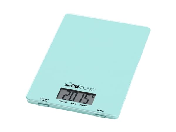 Clatronic KW 3626, Elektronisk köksvåg, 5 kg, 1 g, Mintfärgad, Rektangel, fl oz, ml, g, lb oz