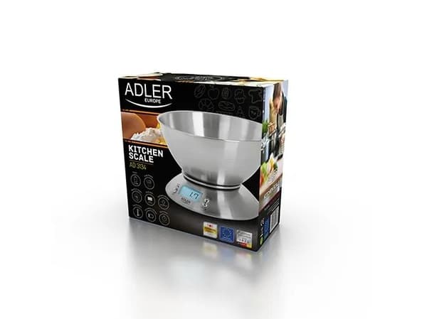 Adler AD 3166, Elektronisk köksvåg, 5 kg, 1 g, Rostfritt stål, Vit, Rostfritt stål, Bänkdiskmaskin
