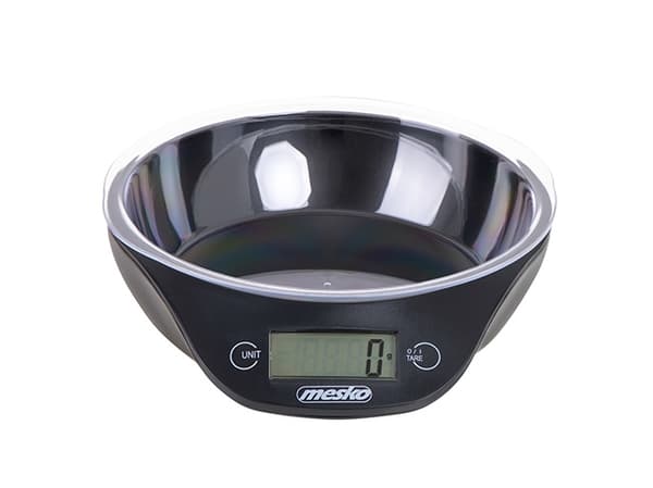 Mesko Home MS 3164, Elektronisk köksvåg, 5 kg, 1 g, Svart, Bänkdiskmaskin, Rund