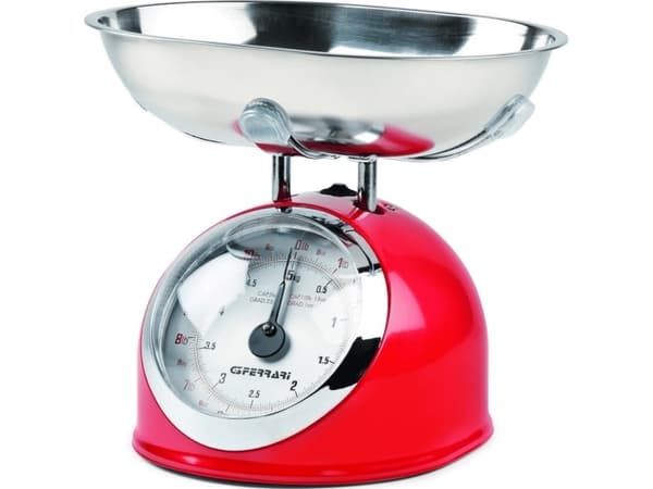 G3 Ferrari Aska, Mekaaninen keittiövaaka, 5 kg, 25 g, Punainen, Ruostumaton teräs, Metalli, Pöytämalli