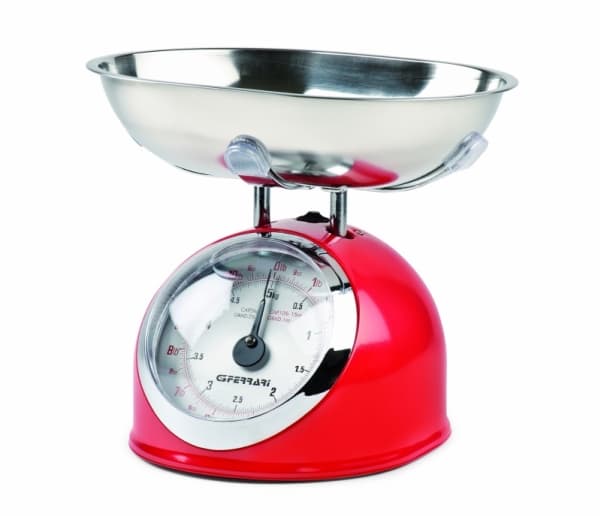 G3 Ferrari Aska, Mekanisk köksvåg, 5 kg, 25 g, Röd, Rostfritt stål, Metall, Bänkdiskmaskin