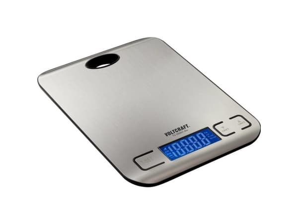 VOLTCRAFT TS-5000/1-ALU, Elektronisk köksvåg, 5 kg, 1 g, Rostfritt stål, Gjuten aluminium, Bänkdiskmaskin