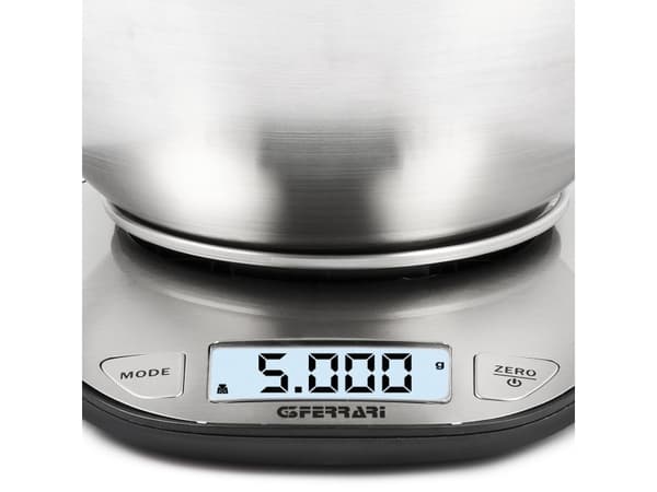 G3 Ferrari G20062, Elektronisk kjøkkenvekt, 5 kg, 1 g, Rustfritt stål, Rustfritt stål, Benkeplate