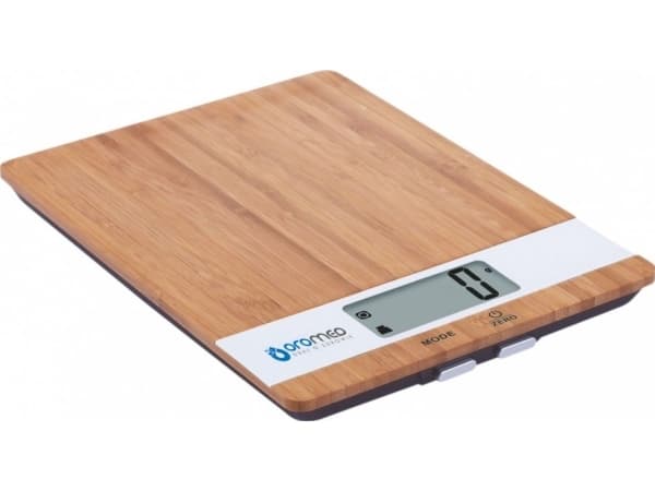 Oromed kitchen scale made of natural bamboo wood