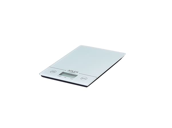 Adler AD 3138 w, Elektronisk köksvåg, 5 kg, 1 g, Vit, fl oz, g, lb oz, ml, LCD