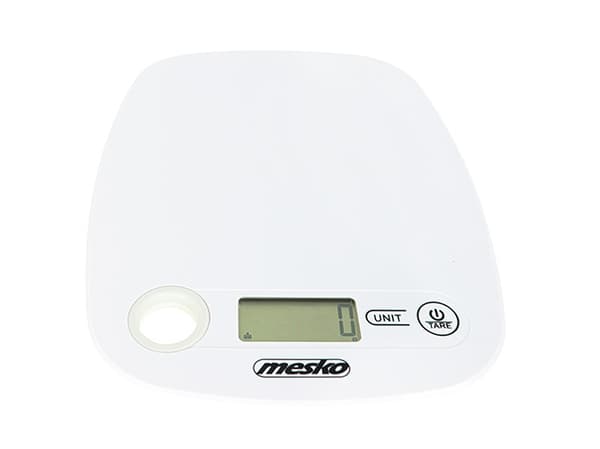 Mesko Home MS 3159w, Elektronisk köksvåg, 5 kg, 1 g, Vit, Bänkdiskmaskin, Oval