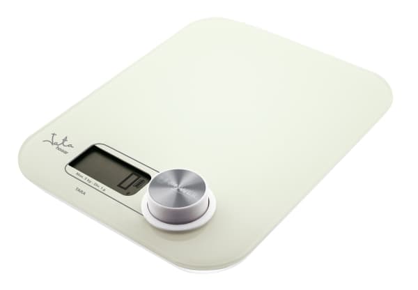 JATA 775, Elektronisk kjøkkenvekt, 5 kg, 1 g, Hvit, Glass, Benkeplate