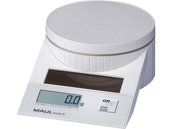 MAUL Solar Letter Scales MAULtronic S 2000 g, LCD, Hvit, 196 x 130 x 65 mm