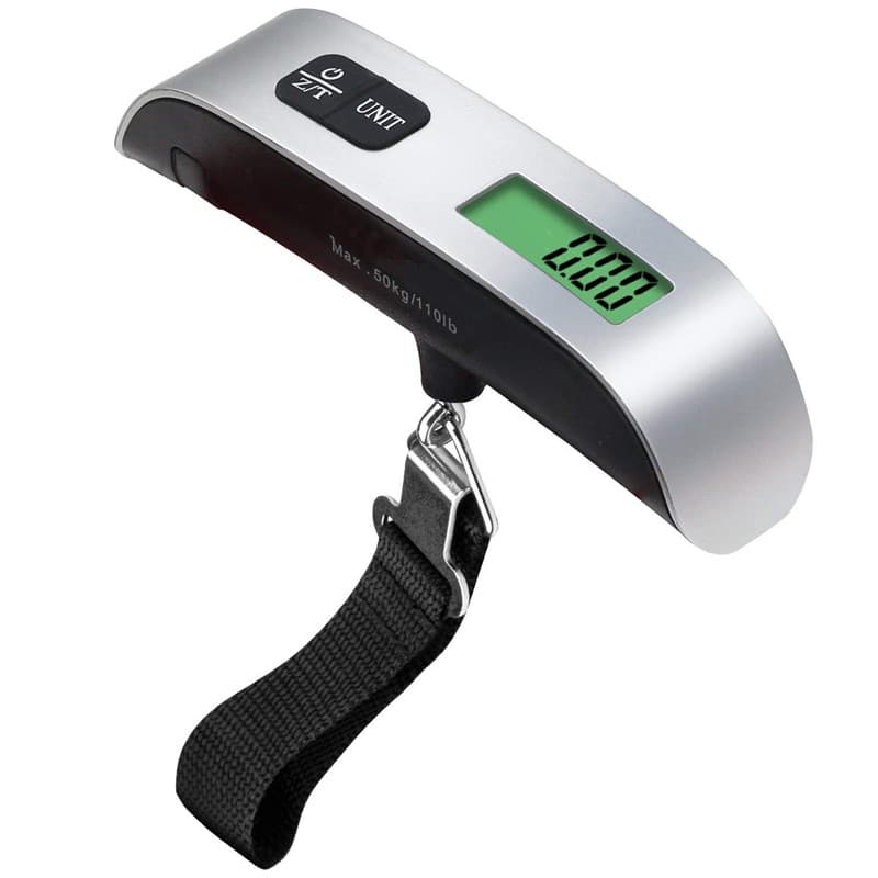 Digital bagasjevekt med termometer 50 kg Svart