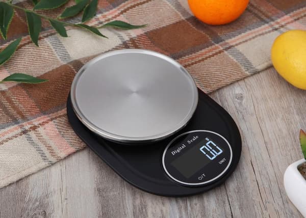 INF Digital køkkenvægt 2 kg / 0,1 g Rustfrit stål Sort / sølv