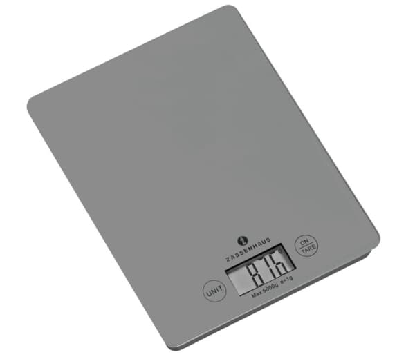 Zassenhaus Balance, Elektronisk köksvåg, 5 kg, 1 g, Grå, Glas, Bänkdiskmaskin