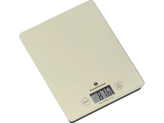 Zassenhaus Balance, Elektronisk kjøkkenvekt, 5 kg, 1 g, Hvit, Glass, Benkeplate