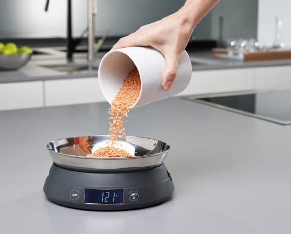Joseph Joseph SwitchScale, Elektronisk köksvåg, 5 kg, 1 g, Grå, Bänkdiskmaskin, Oval