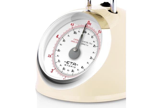 Eta ETA577790040, Mekanisk kjøkkenvekt, 5 kg, 25 g, Beige, Metall, Rustfritt stål, Benkeplate