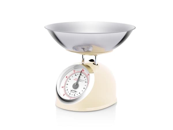 Eta ETA577790040, Mekanisk köksvåg, 5 kg, 25 g, Beige, Metall, Rostfritt stål, Bänkdiskmaskin