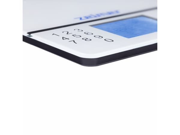 Zelmer ZKS1500N, Elektronisk köksvåg, 5 kg, 1 g, Vit, Härdat glas, LCD