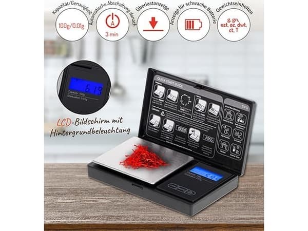 Köksvåg Adler | Precisionsvåg | AD 3176 | Maximal vikt (kapacitet) 0,1kg | Svart