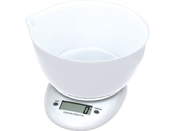 Omega OBSKR, Sähkökeittiövaaka, 5 kg, 1 g, Punainen, Karkaistu lasi, Lasi