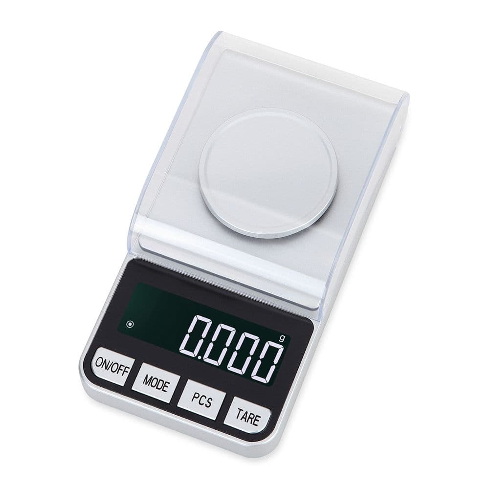 Batteri / USB uppladdningsbar digitalvåg 50 g / 0,001 g Silver