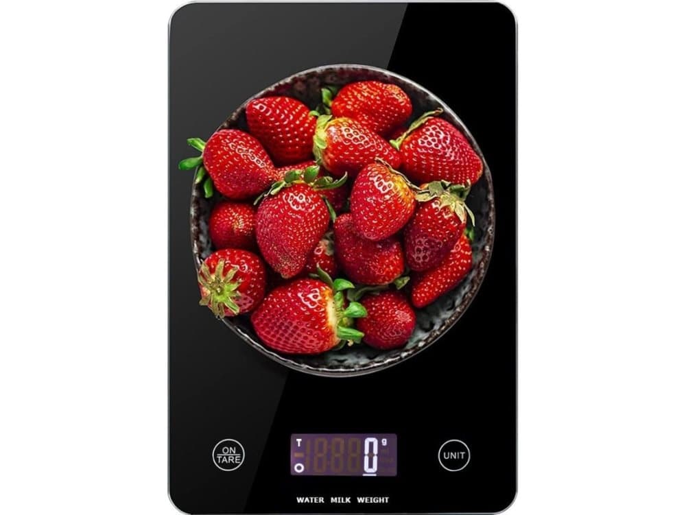 Electronic kitchen scale up to 5 kg, glass lcd universal