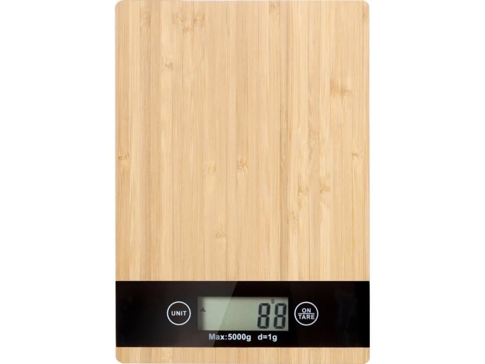 Kitchen scale bamboo electronic LCD up to 5 kg universal