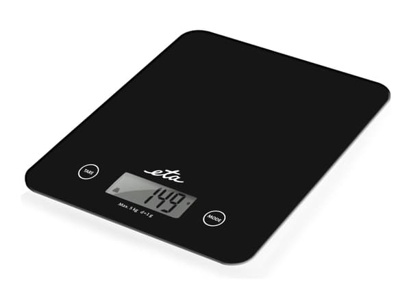 Eta Lori, Sähkökeittiövaaka, 5 kg, 1 g, Musta, Muovi, Muovi