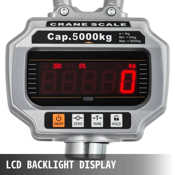 5000kg Kraftig digital kranvåg med LCD-skärm/fjärrkontroll, förstärkt ögla/krok