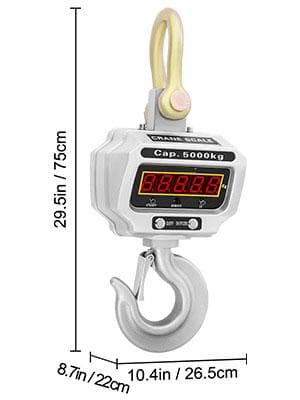 5000KG digital kranvåg i aluminium med trådlös fjärrkontroll, kraftig design, exakt och känslig, förstärkt ring/krok, lättanvänd, bred applikation