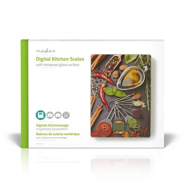 Nedis Kjøkken Scales | Digital | Glass / Plast | Flerfarget